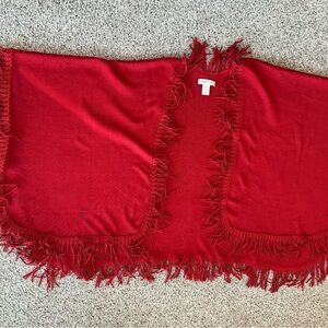 Coldwater Creek Vibrant Red Knit Shawl